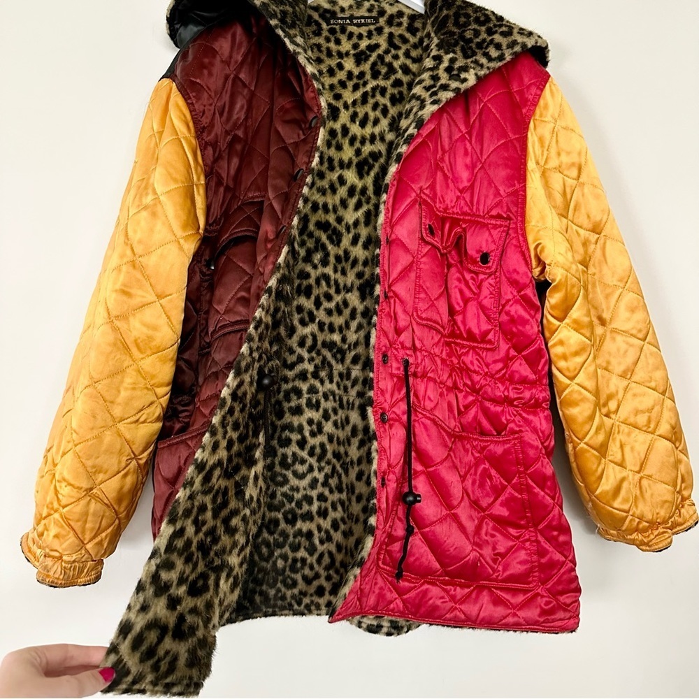 Sonia Rykiel Reversible Vintage coat Satin Faux Fur
